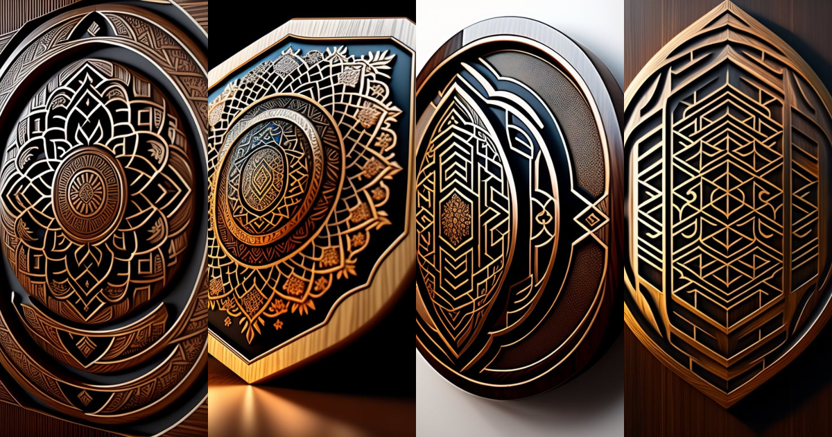 Lexica - Geometric patterns fractal engraved in wood 4K detailed ...