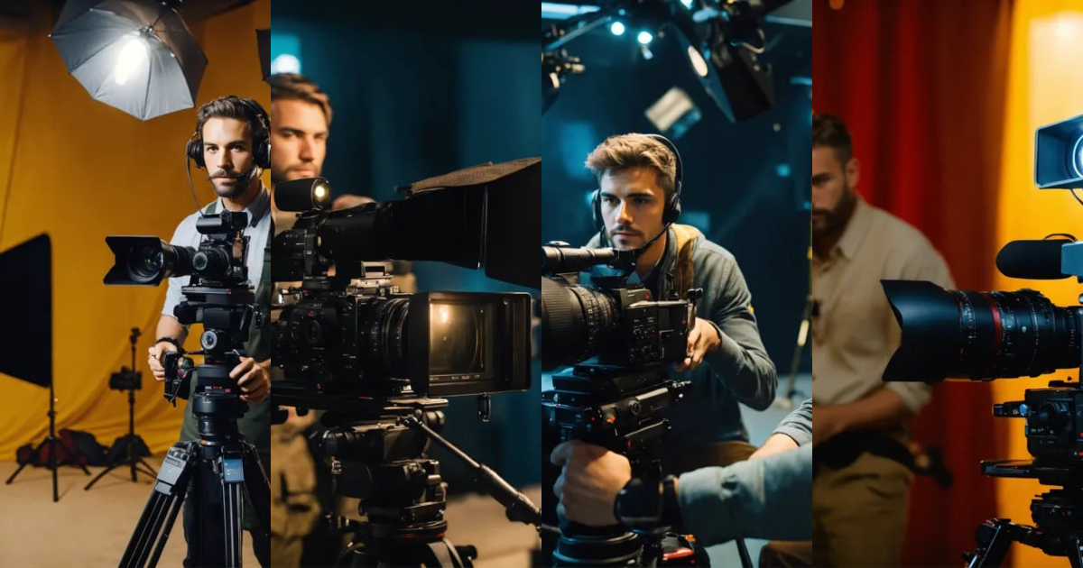 Lexica - The operator looks directly into the viewfinder, he is on the ...