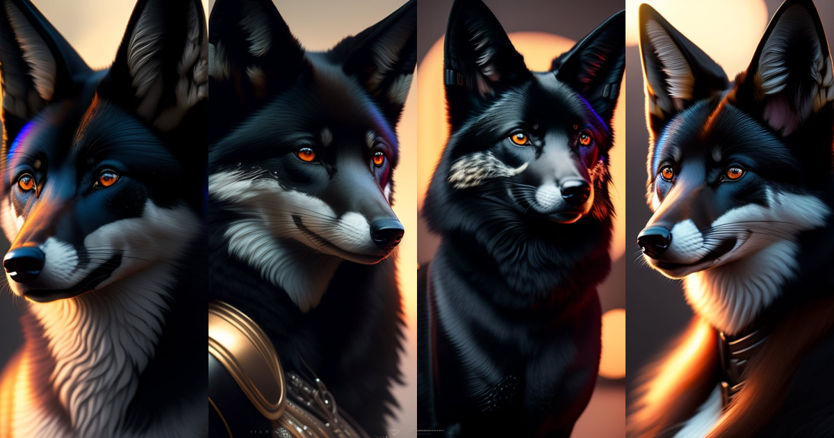 Lexica - Portrait painting of a cybernetic black fox , ultra realistic ...