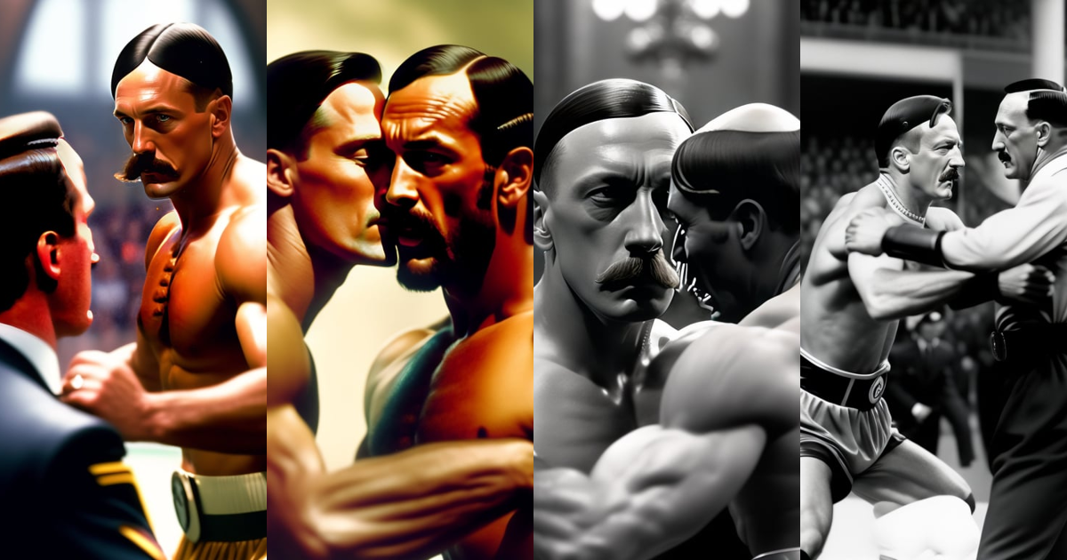 Lexica - Photo of Hitler fighting with Jesus Christ