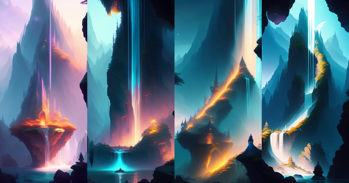 Lexica - [Peter Mohrbacher] Rivendell built on a cascading waterfall ...