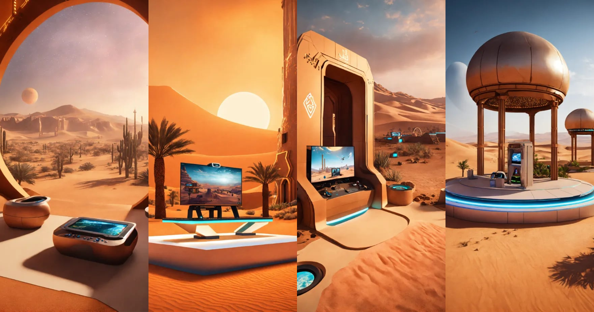 Lexica - Create an image of the VR station, where visitors are immersed ...