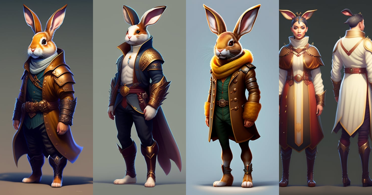 Lexica - Character concept art half bunny half human