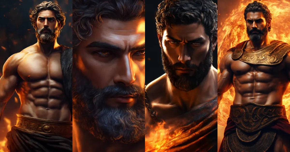 Lexica - Stoic man, muscular, dark, ancient Greek background, dark ...