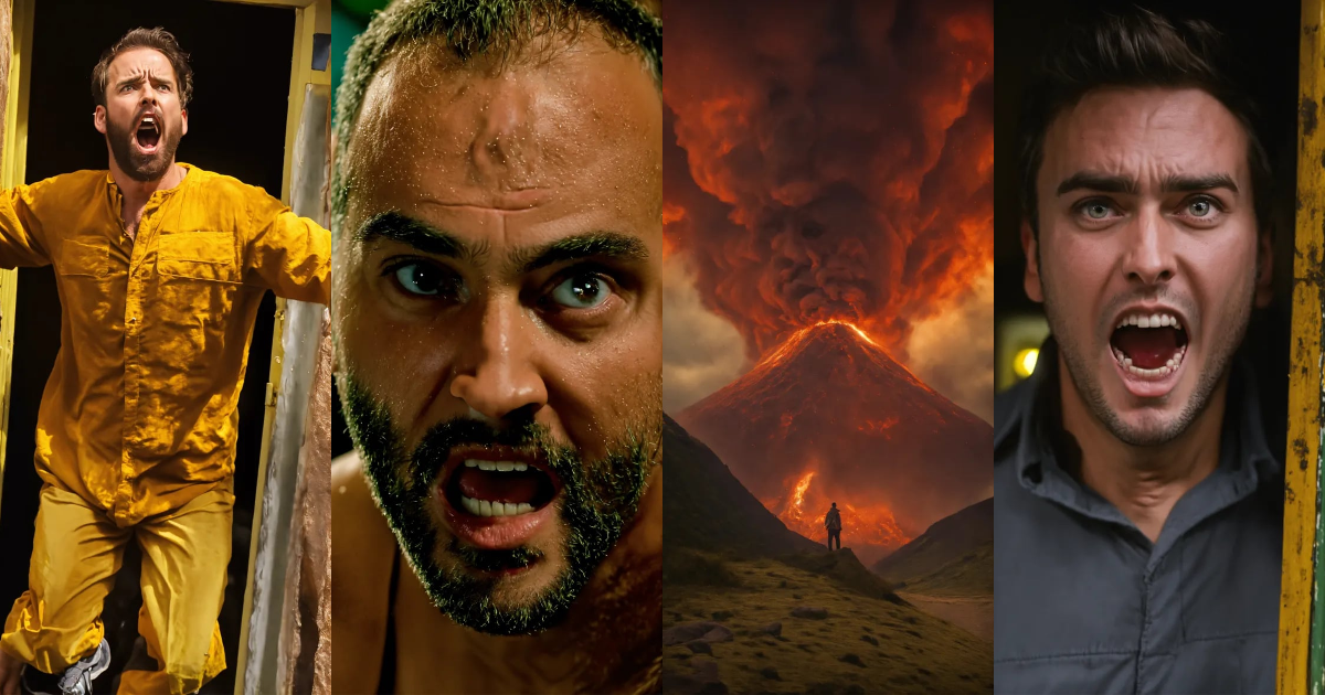 Lexica - The man is wildly terrified, panicked, with eyes and mouth ...