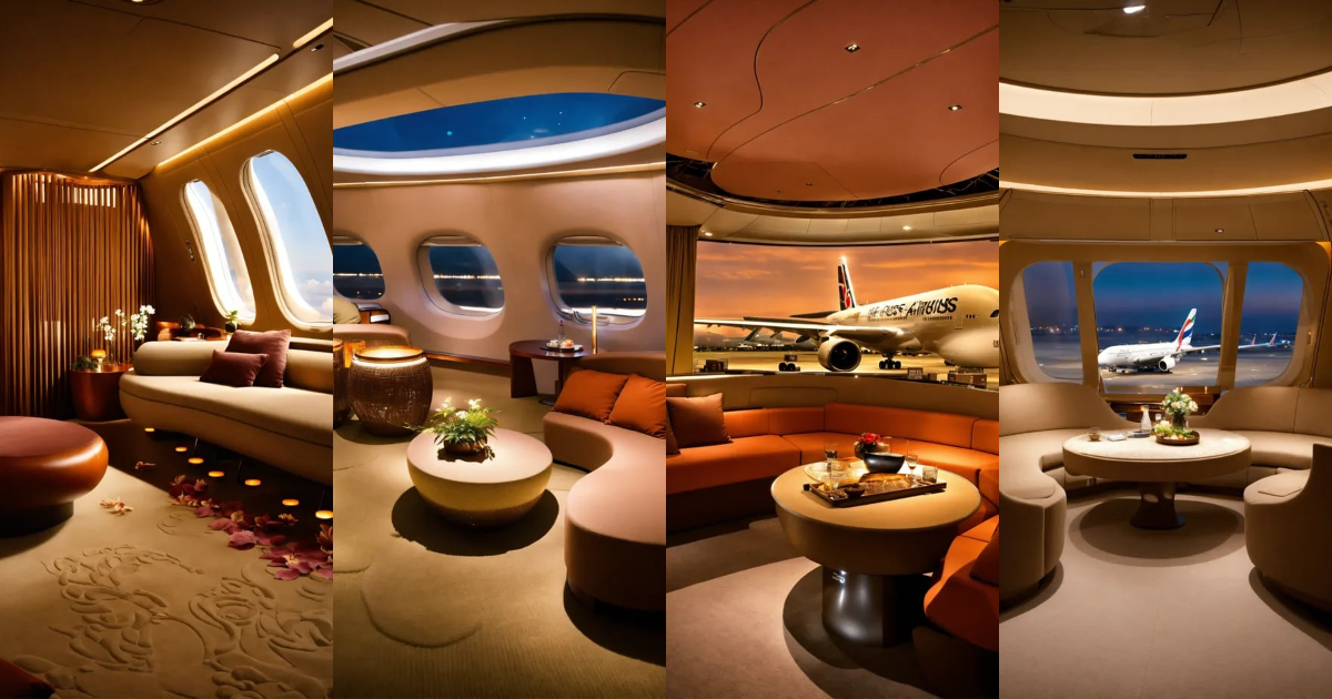 Lexica - Zen garden airplane lounge interior airbus a380 aircraft first ...
