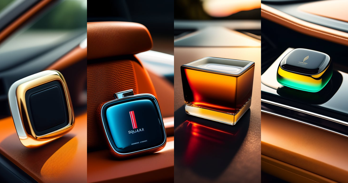 Lexica - A luxury car freshener; square; a glass car freshener