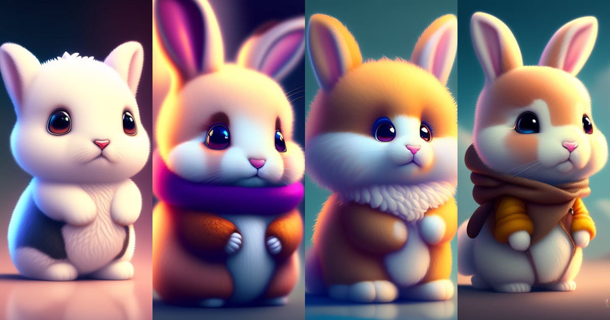 Lexica - CUTE AND ADORABLE CARTOON FLUFFY BUNNY, FANTASY, DREAMLIKE ...