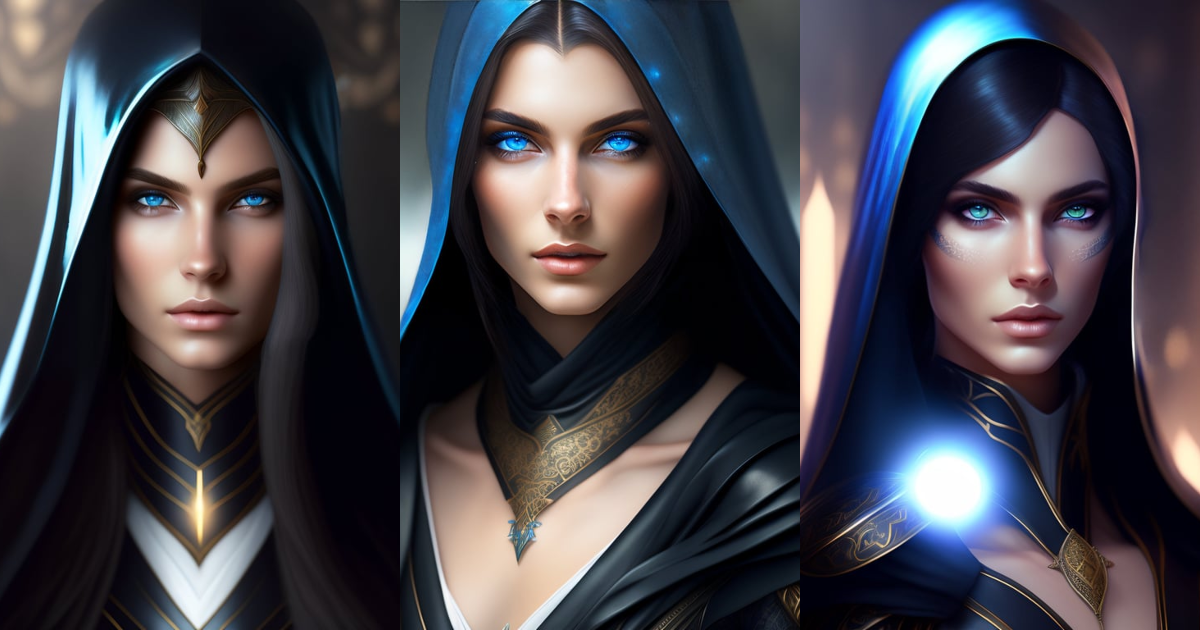 Lexica - Portrait of beautiful dark elf girl wearing a black hood, pale ...