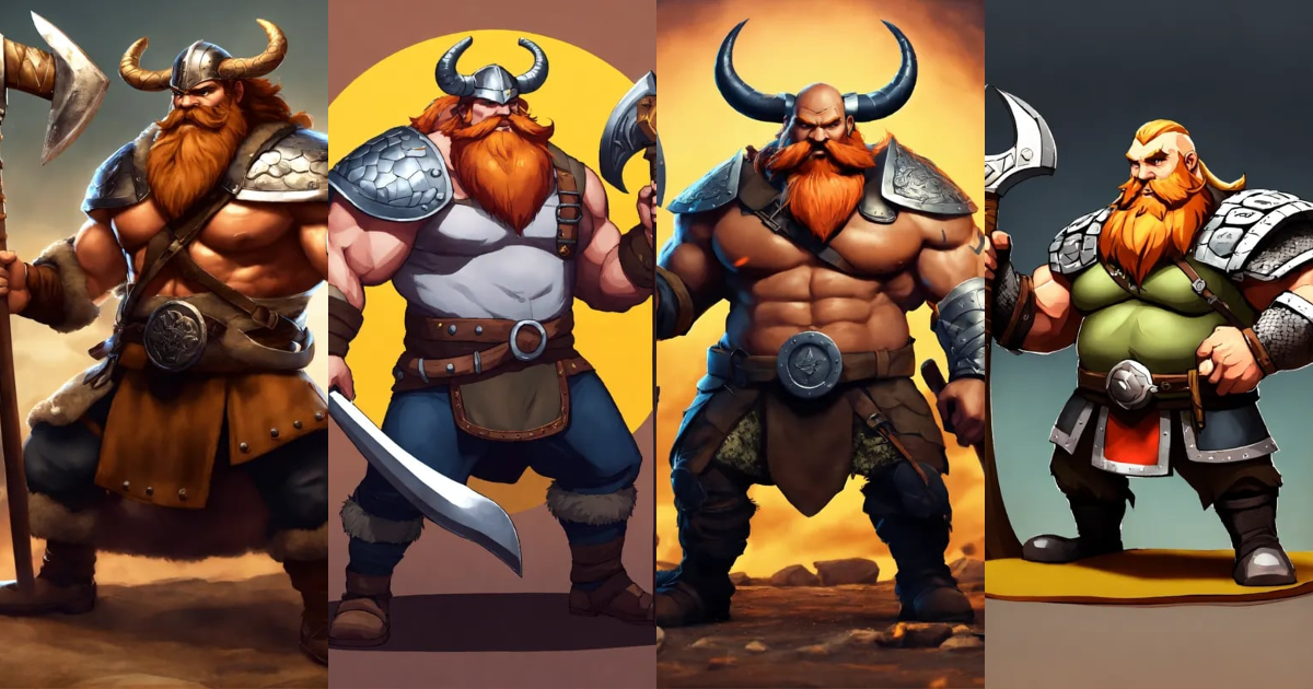 Lexica - A game character cartoonish realistic heavy metal round body ...