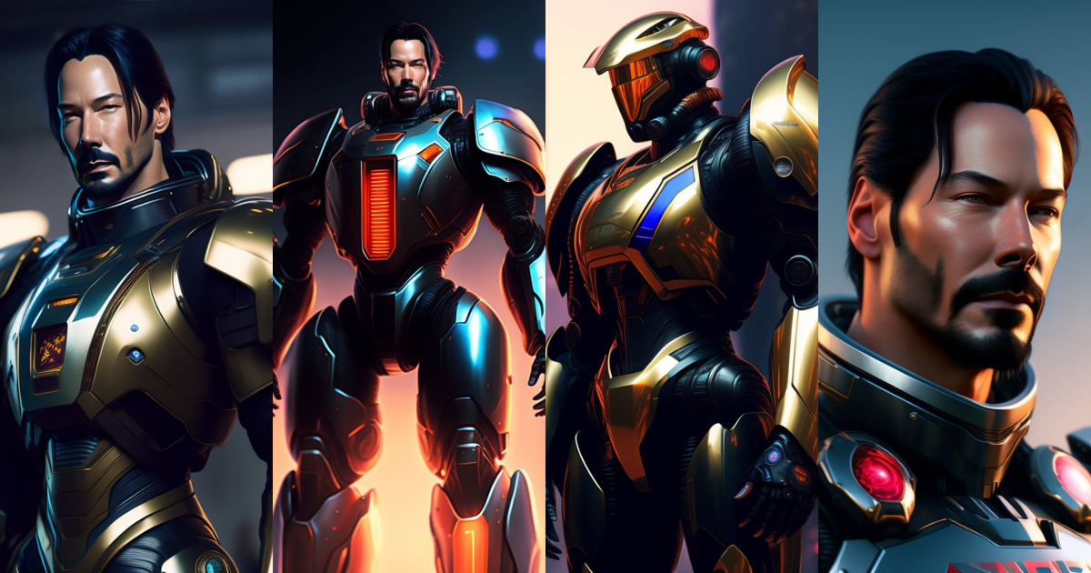 Lexica - A keanu reeves, realistic scifi cyberpunk power armor robot ...