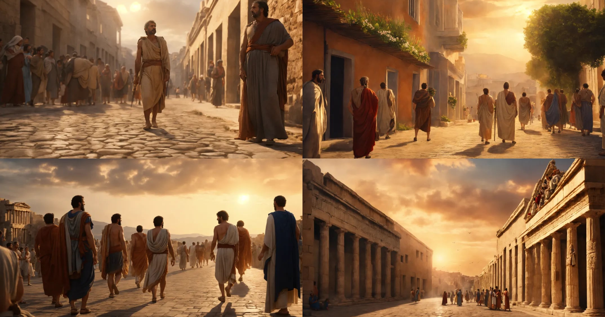 Lexica People from ancient Greece, poor, face and hand turned up to