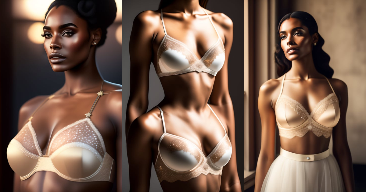 Lexica - Transparent silk tulle bra with lines and stars