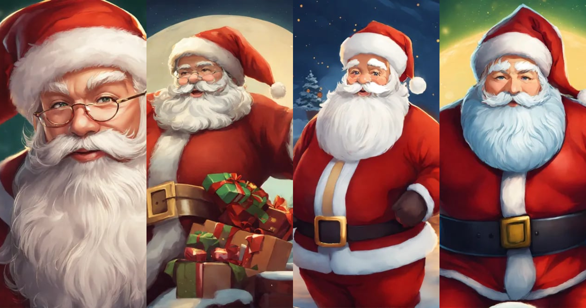Lexica - Santa Claus illustration with a strong variation over previous ...