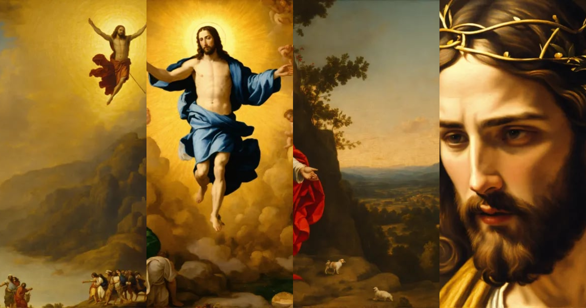 Lexica - Renaissance oil painting of jesus christ descending