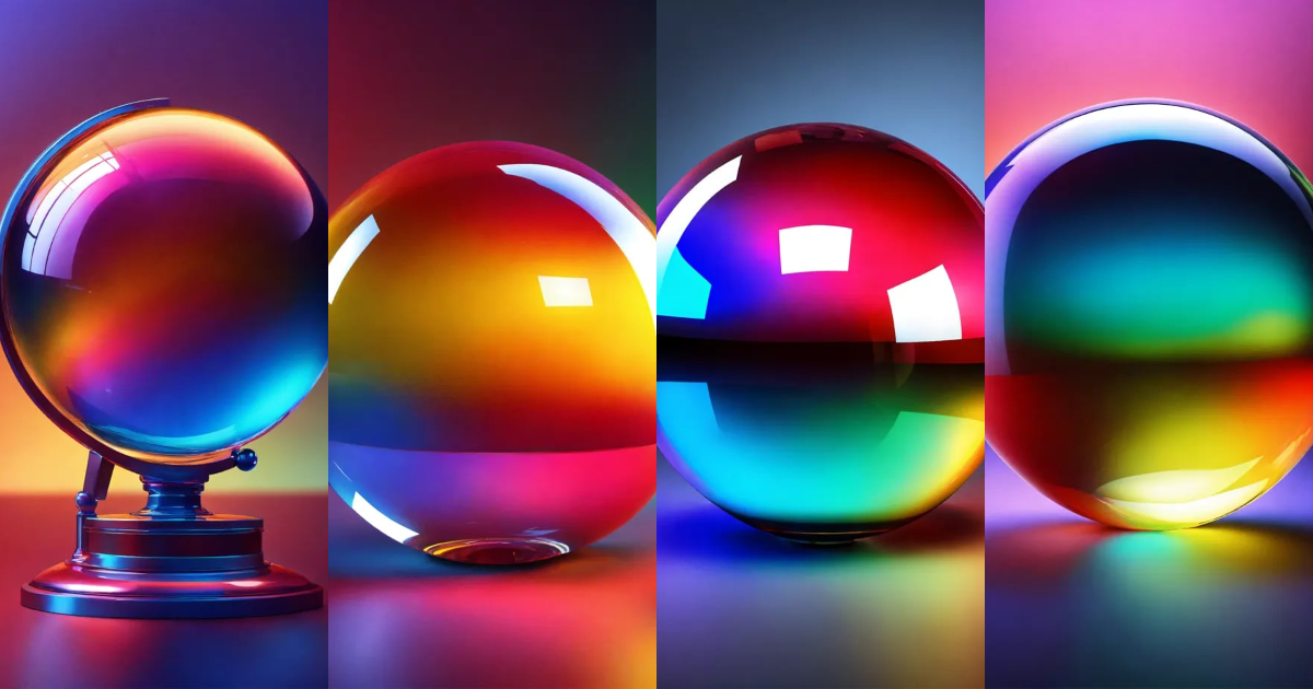 Lexica - A colorful shiny polished transparent realistic sphere object ...