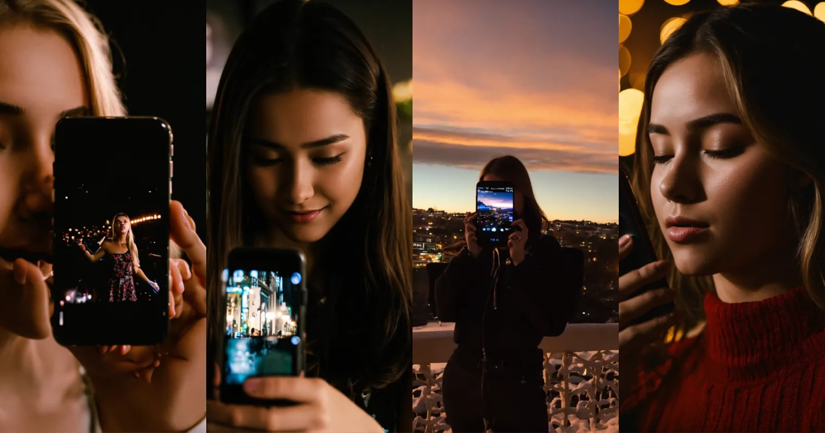 Lexica - The girl decided to shoot videos on her phone on the black ...