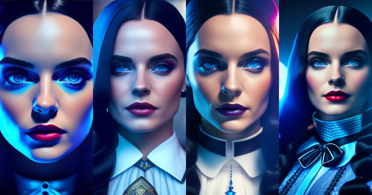 Lexica - Wednesday Addams, blue, fantasy, fantasy style, magic, bright ...