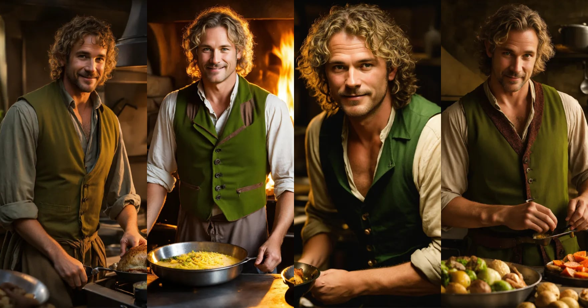 Lexica - A photographic full body image of a thin and wiry male hobbit ...