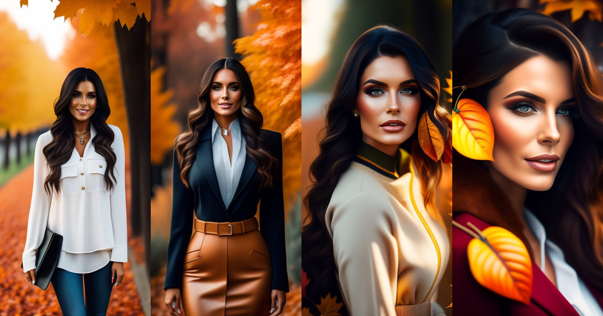 Lexica Professional Photo Of Fall Outfits Collection Brunette Model Full Body Realistic Hands 4132