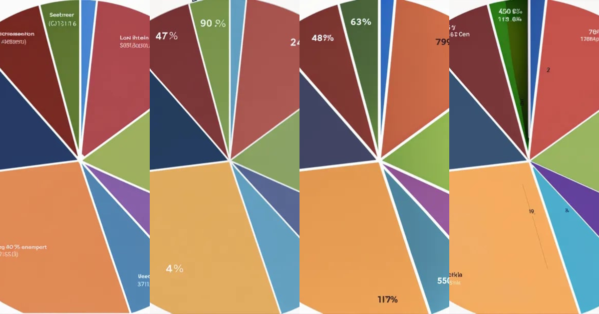 Lexica - Pie chart on dark background looking like octane render visuals