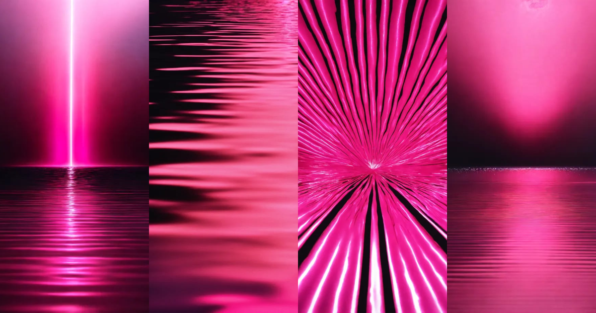 Lexica - Hyper realistic opaque pink metallic rays of light reflecting ...