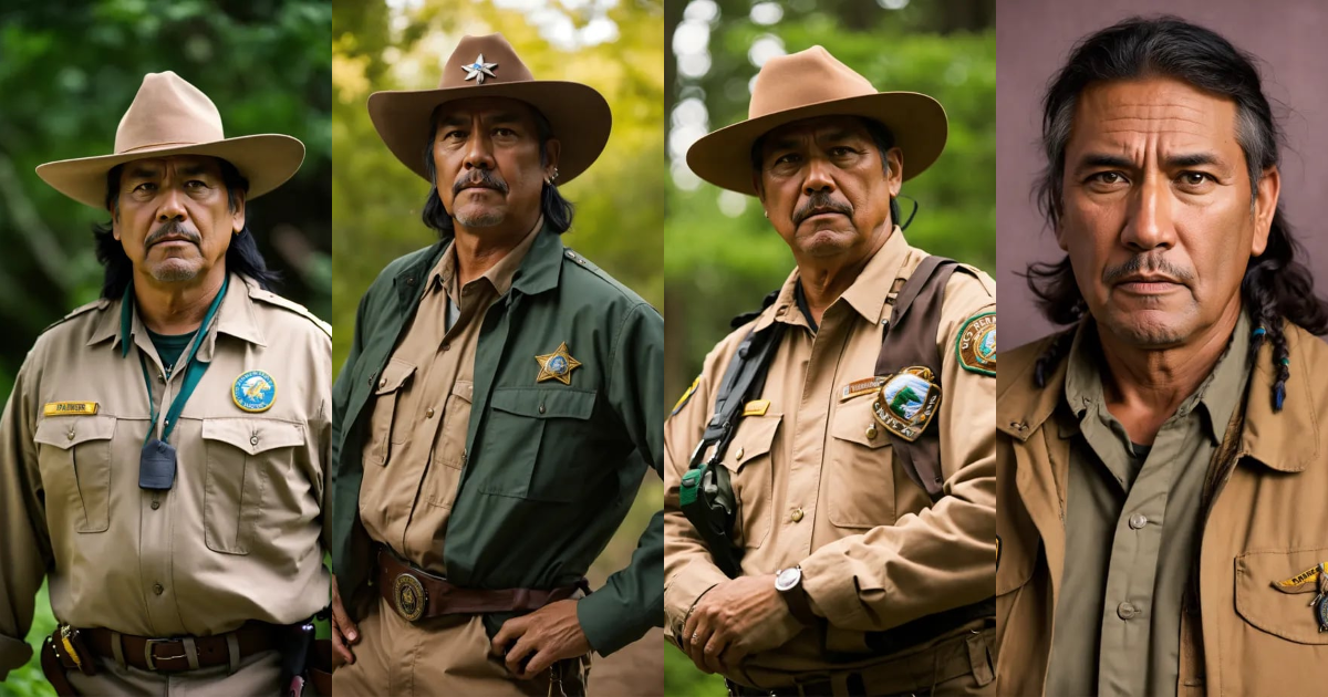 Lexica - Scared unique expressive middle-aged park ranger cherokee ...