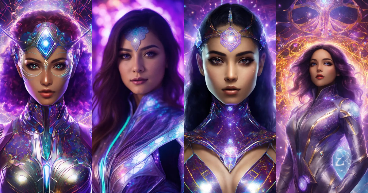 Lexica - She's a beautiful Hispanic woman, Quantum Visionary's costume ...