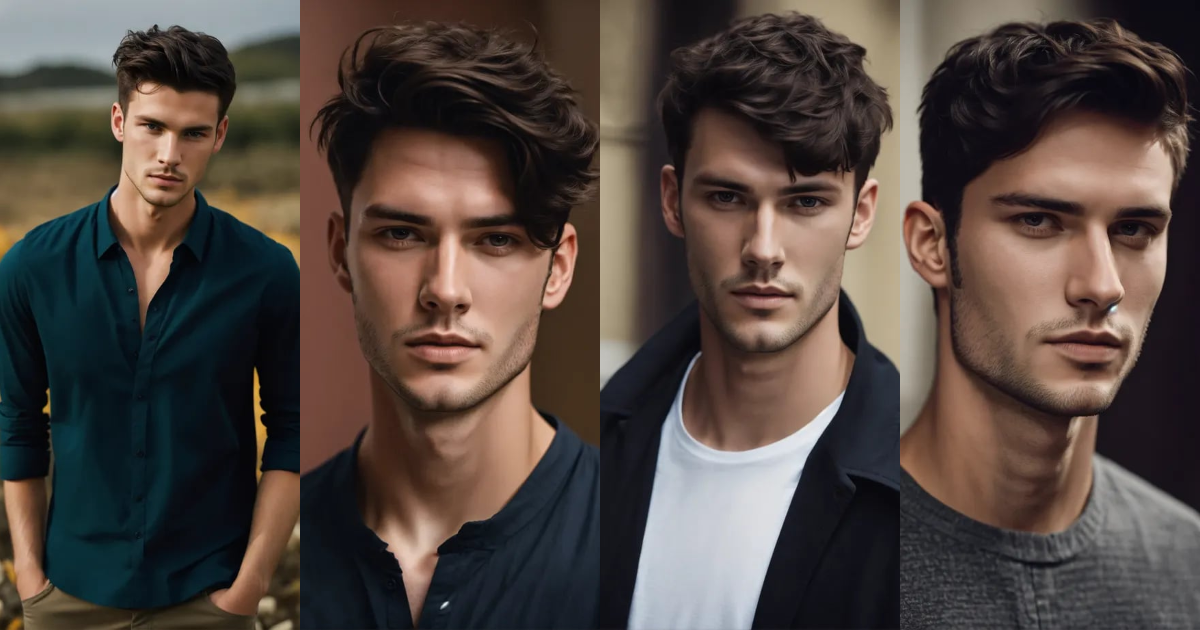 Lexica - Male model bram valbrachtwith short dark hair looking into the ...
