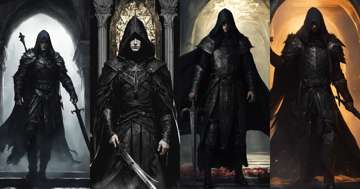 Lexica - A thin guy with long black hair is dressed in a black ...