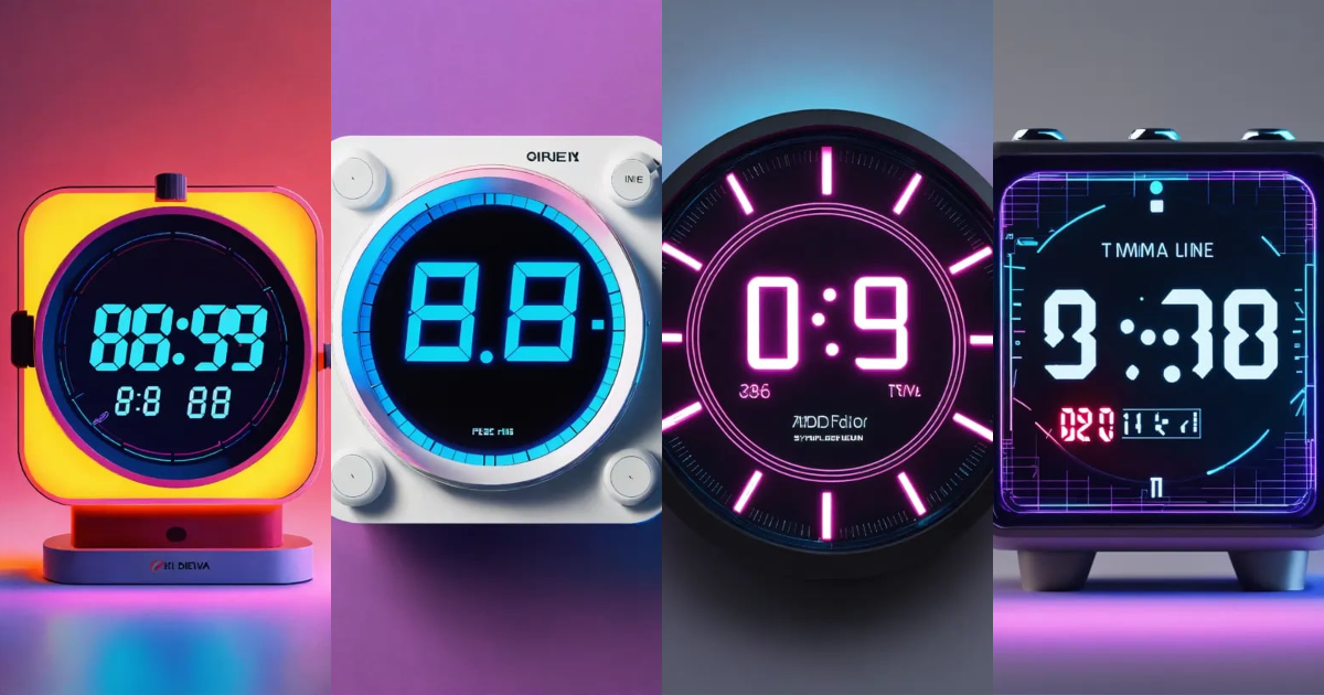 Lexica - A digital clock with running feet ,logo design, graphic design ...