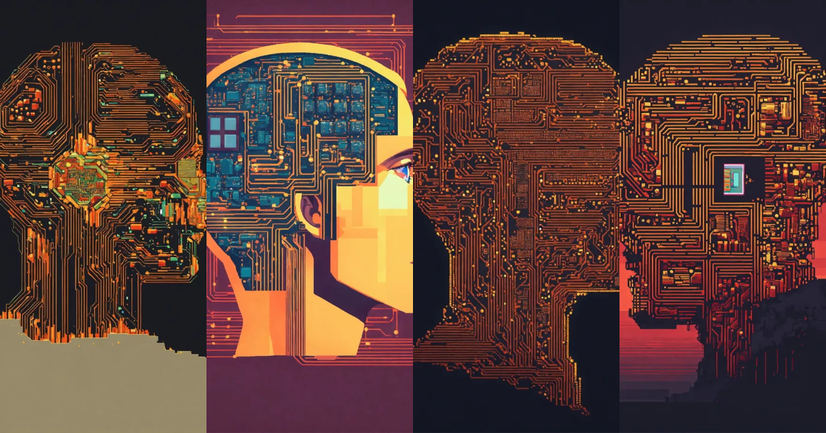 Lexica - Artificial intelligence chip computer inside of human head ...