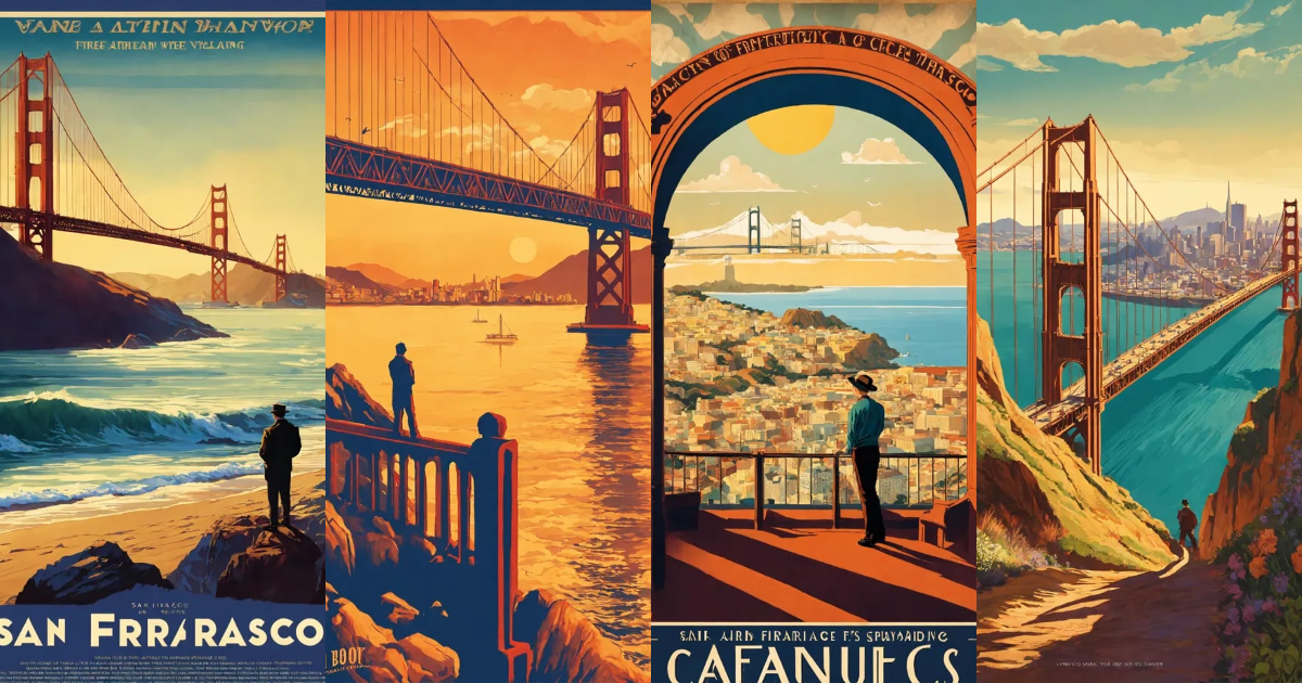 Lexica - Create a captivating background, San Francisco. vintage poster ...