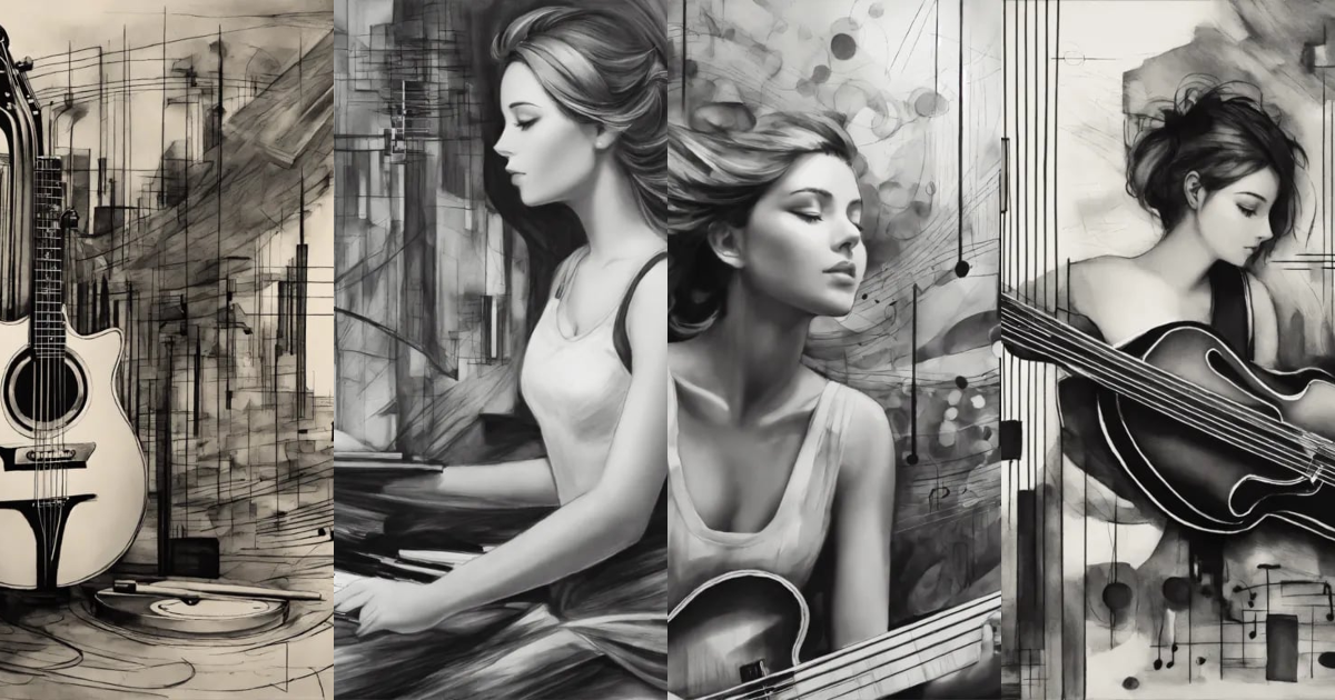 Lexica - Create a pencil sketch art composition with an abstract ...