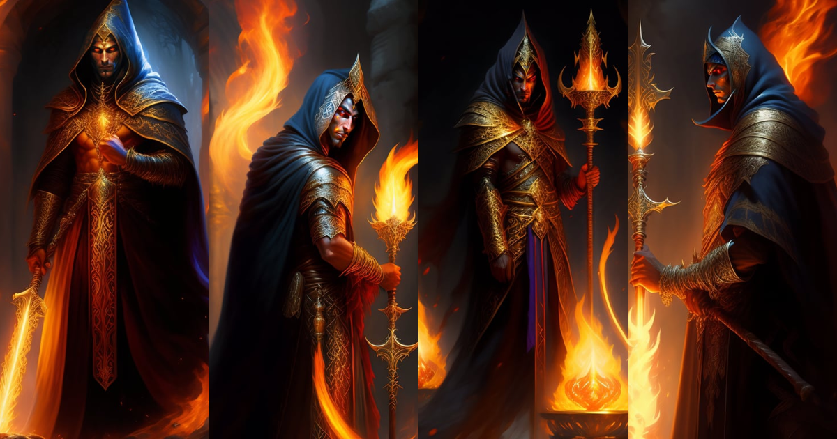 Lexica - Scene of a back view of an evil dark elf mage wearing a hooded ...