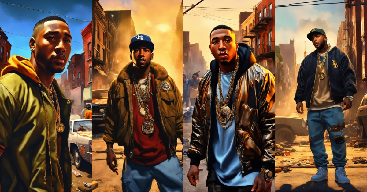 Lexica - Pop art, hyperrealist portrait of rapper 