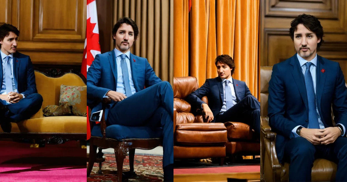 Lexica - JUSTIN TRUDEAU SITTING IN A CHAIR