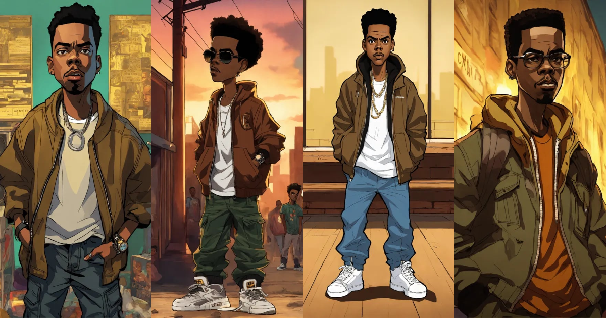 Lexica - Hip hop art style Chris Rock boondocks full body