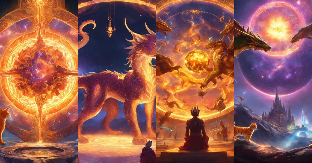 Lexica - An extraplanar astral nexus with dragons and cats
