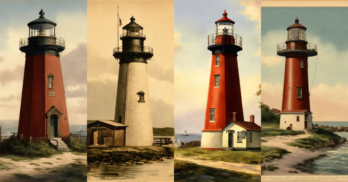Lexica - 1900s historic rendering of an old lighthouse