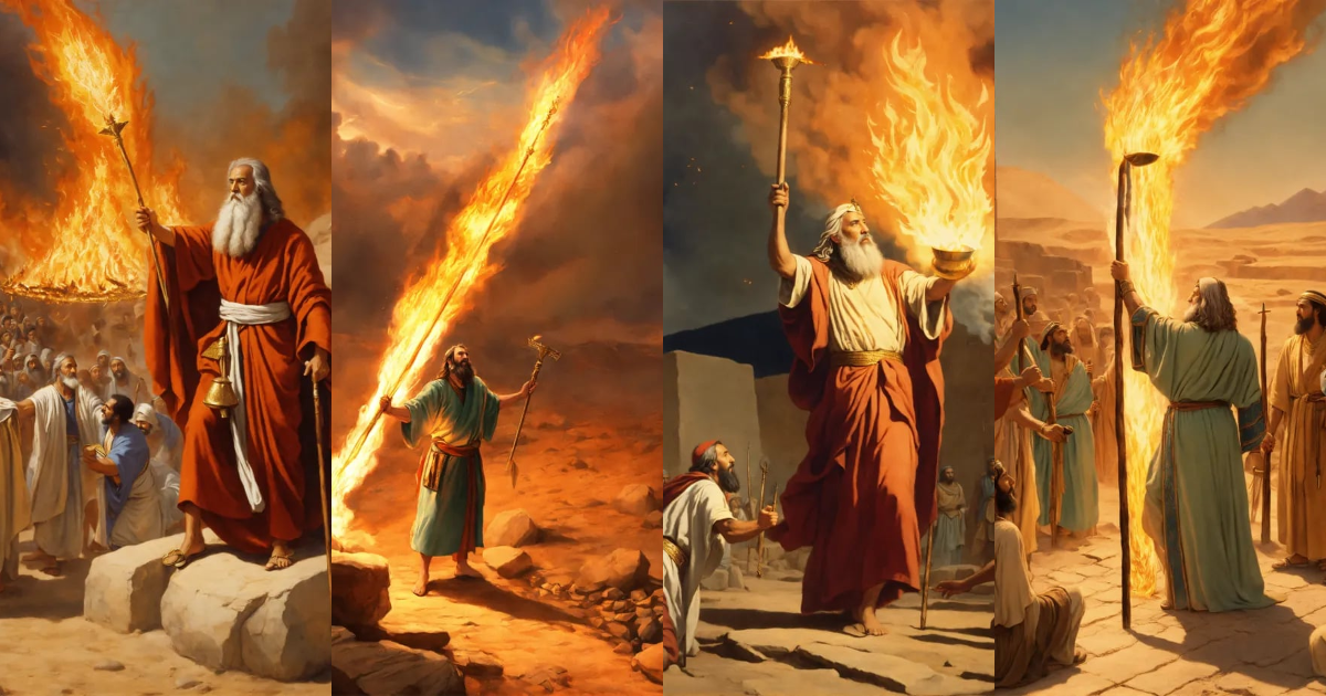 Lexica - Moses stretches out his staff and the Lord sends down fire to ...