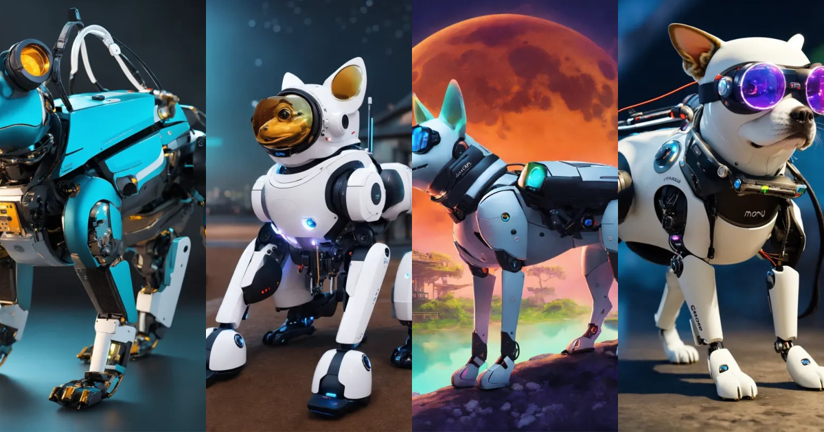 Lexica - Frog dog inu immaculate full body cyberpunk style robot with ...