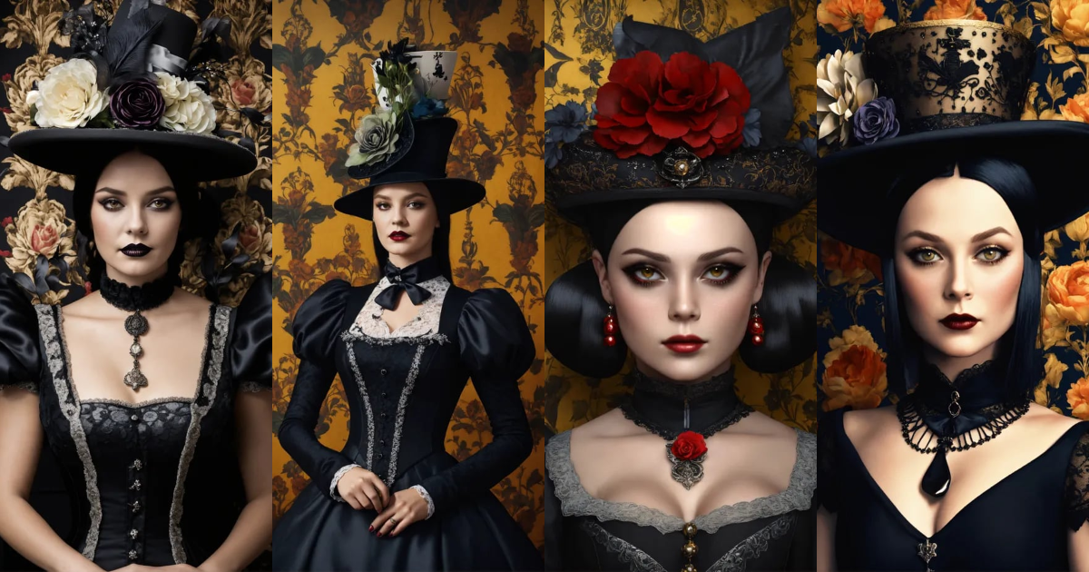 Lexica - Elaborate Gothic Wednesday Addams queen of spades, 40 years ...