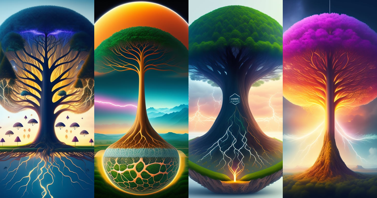 Lexica - Healthy power lightning tree roots heart fungi connected ...