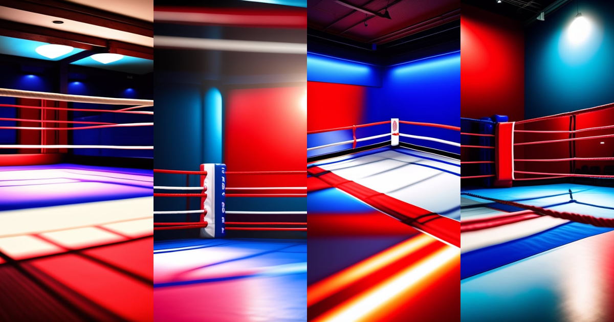 Lexica - The boxing ring is a bright, spacious area with gleaming ...