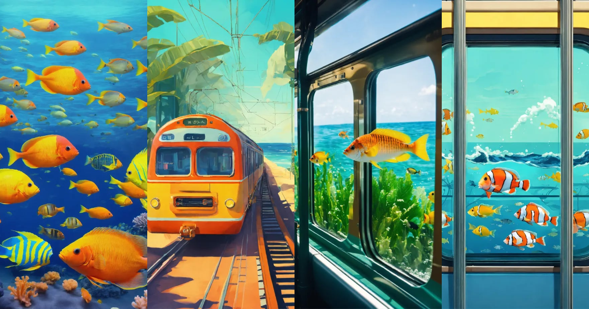 Lexica - Linear cars running in the sea Tropical fish moving in the ...