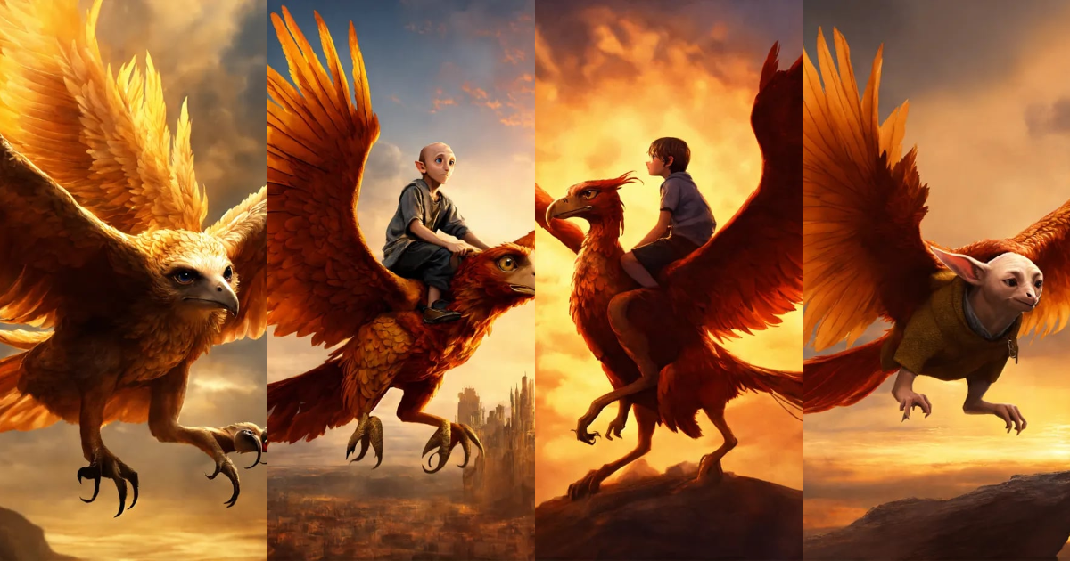 Lexica - Dobby riding a phoenix
