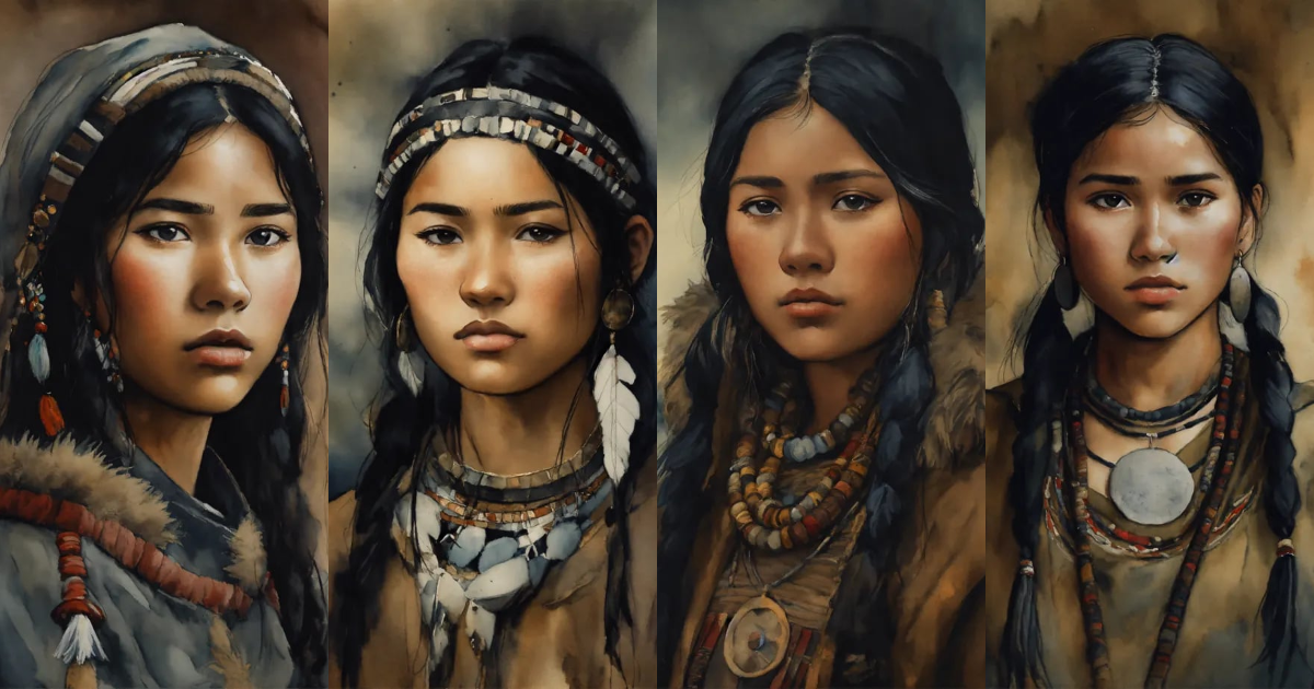 Lexica - Illustration of a young Chukchi woman in the style of Tom ...