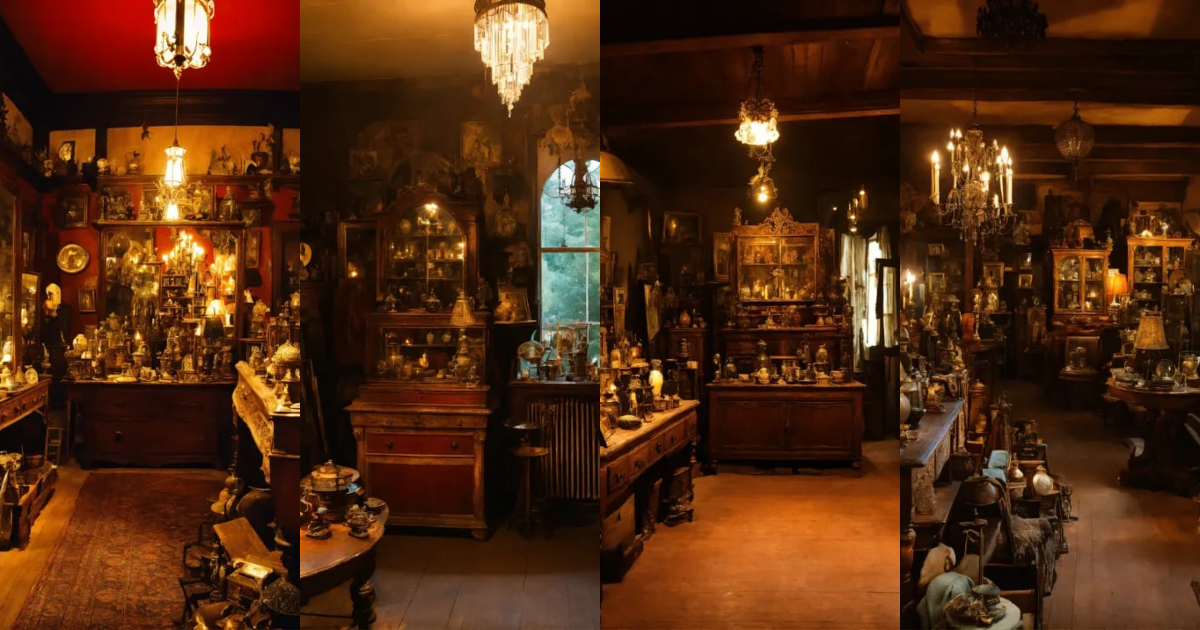 Lexica Creepy antique shop, mysterious, magical