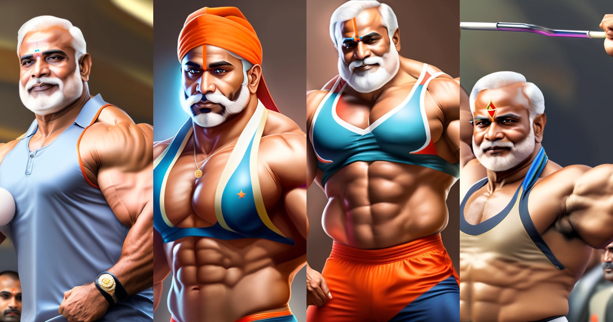 Lexica - Narendra Modi,bodybuilder